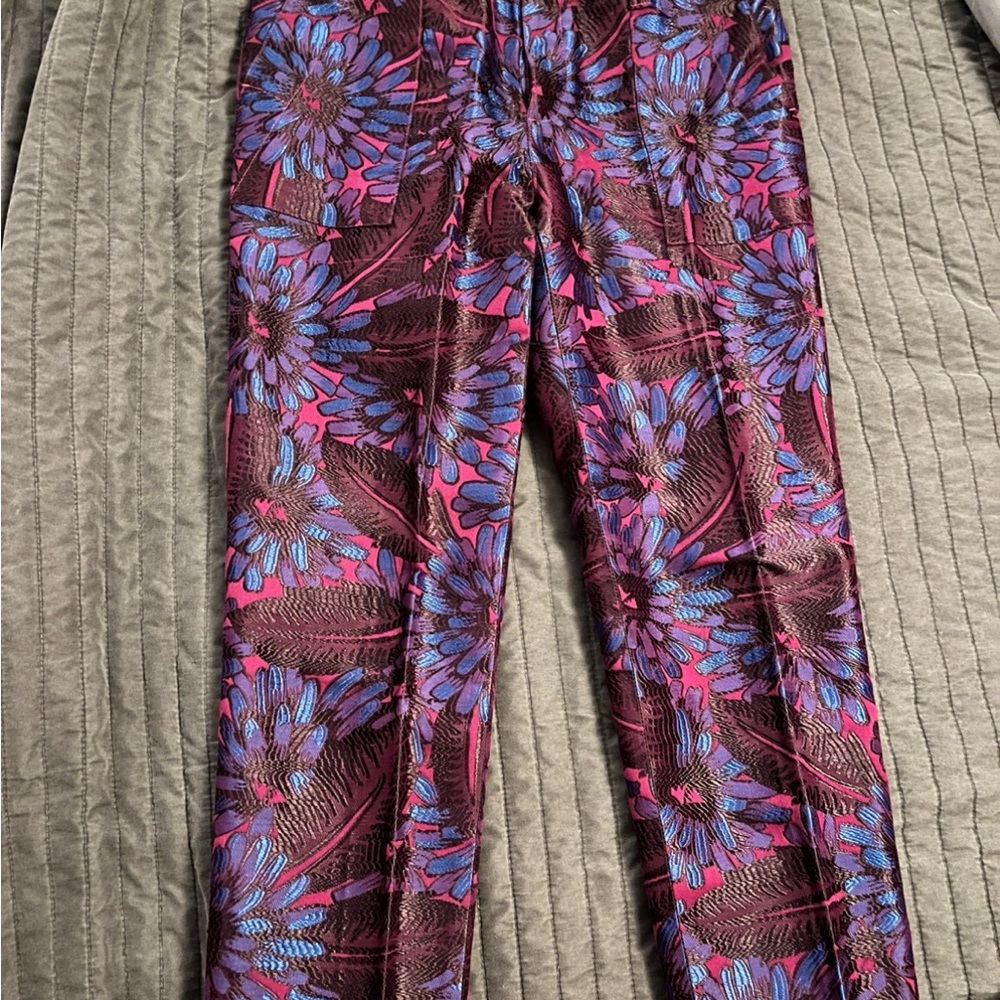 J. Crew Purple and Blue Midnight Floral Cropped Garden Pants - Picture 2 of 6